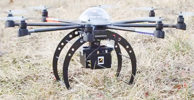 Dispositivo Lidar Laser Scanner integrato a bordo del drone multirotore, UAV Lidar