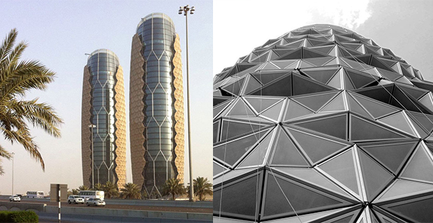 La facciata dinamica di un grattacielo ad Abu Dhabi