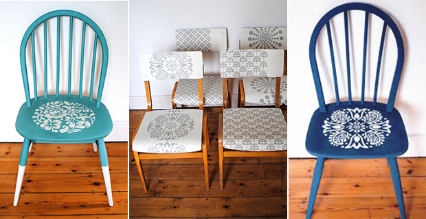 Rinnovare le sedie in legno con pittura e stencil