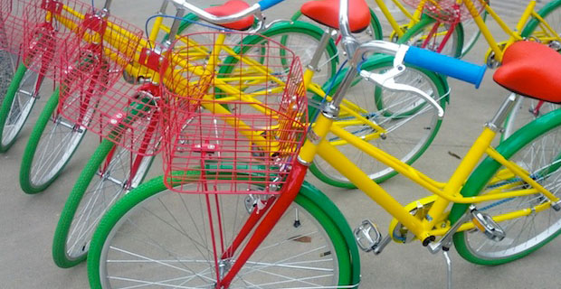 Biciclette sostenibili nel campus di Google a Mountain View