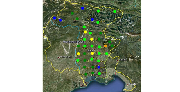 I risultati dell'analisi sui licheni per valutare la qualità dell'aria