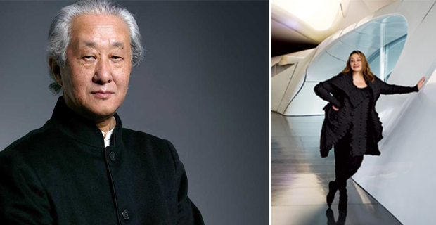 Arata Isozaki e Zaha Hadid vestiti di nero