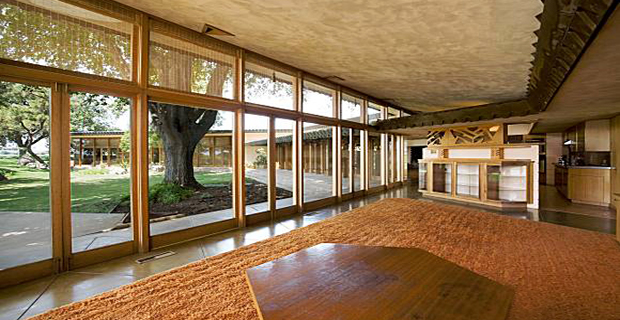 Interno Fawcett House, Frank Lloyd Wright