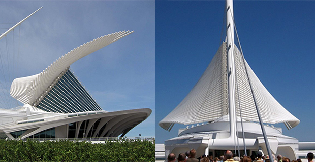 La facciata dinamica del padiglione Quadracci di Calatrava