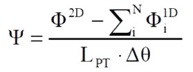 Formula semplificata per il calcolo della trasmittanza lineare secondo la UNI EN ISO 11300.