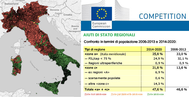 caption: A sinistra, la mappa interattiva degli aiuti regionali é frutto di un progetto di aiutidistato.org realizzato su piattaforma geonue della startup Nordai Srl | www.aiutidistato.org | www.geonue.com