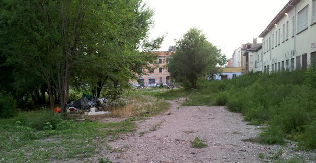 caption: L'area oggetto dell'intervento prima della bonifica. Foto dalla pagina Facebook "Il Gattoparco"