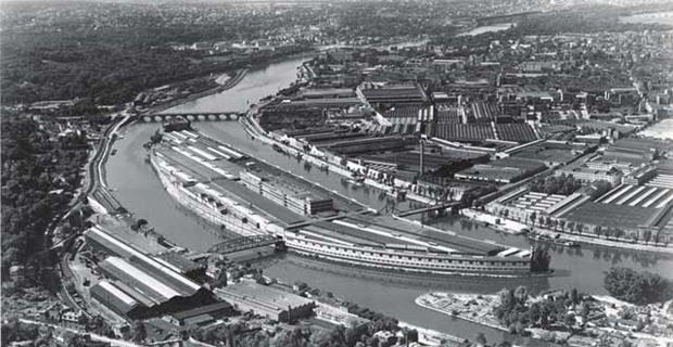 caption: Officine Renault, immagine dal sito internet Ile Seguin Rives de Seine