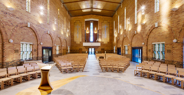 L'area centrale della chiesa progettata da Martina Tempestini