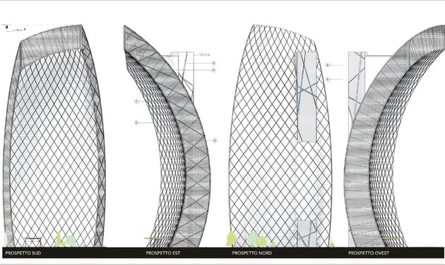 CAPTION: Il progetto della torre curva di Libeskind per Citylife. Fonte Ordine degli Architetti di Milano