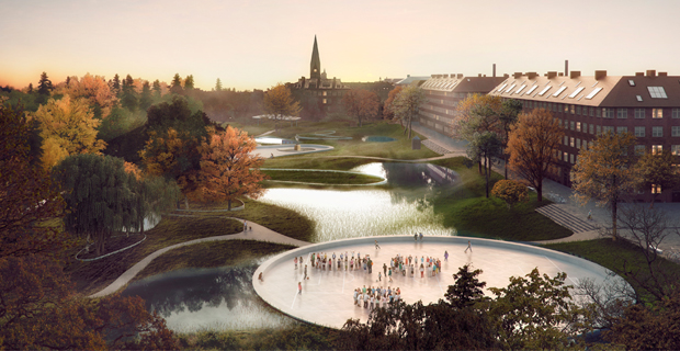 A Copenhagen si mitigano gli effetti del clima con un parco urbano