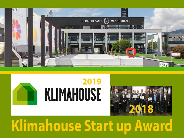 Candidature fino al 5 novembre per il Klimahouse Startup Award 2018.