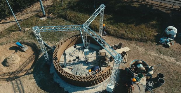 Il cantiere di Gaia la prima casa in terra cruda stampata in 3d.