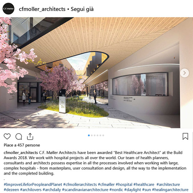 Il profilo Instagram di CF Moller Architects.