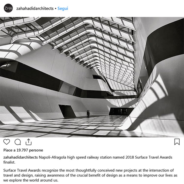 Il profilo Instagram di ZHA Zaha Hadid Architetcts