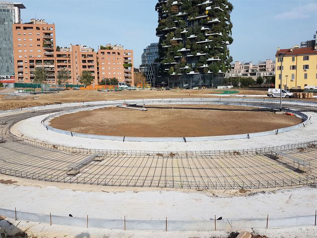 Il cantiere della Biblioteca degli alberi a Milano