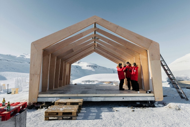  La struttura in legno lamellare della casa Frame. Foto: Paolo Verzone.