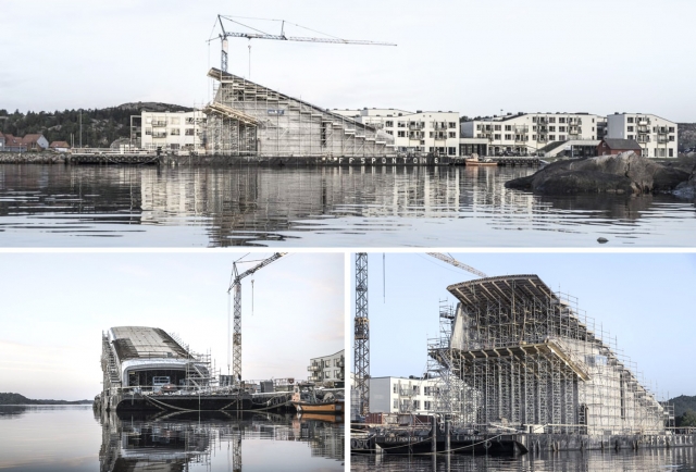 Il cantiere del ristorante subacqueo Under di Snohetta.