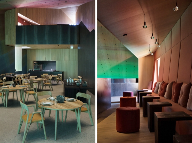 Gli interni del ristorante Under di Snohetta.