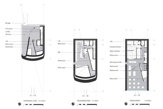Le planimetrie del ristorante subacqueo Under di Snohetta.