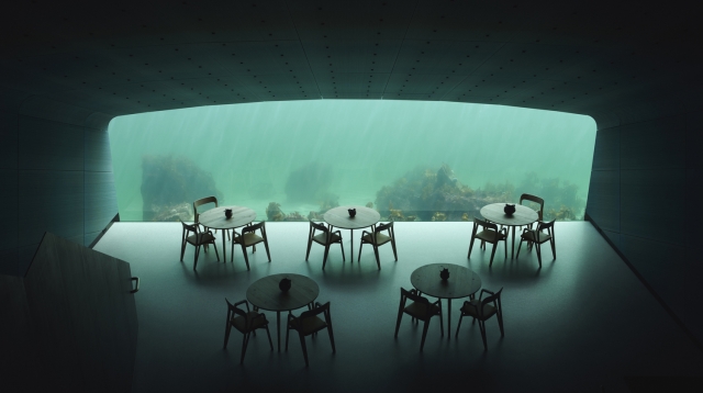 La sala subacquea del ristorante Under.