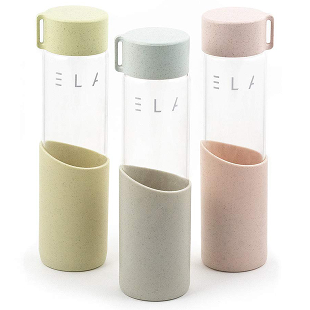 Borraccia di vetro con dettagli in silicone