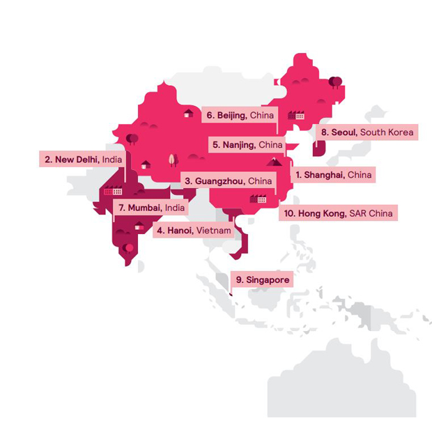 La classifica delle città più vivibili dell'Asia.