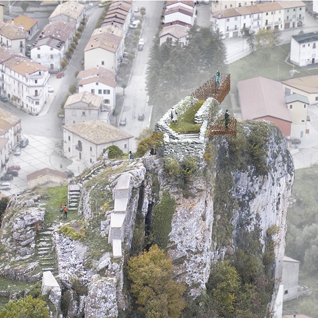 Inserimento paesaggistico ponte sul cielo a Pizzoferrato