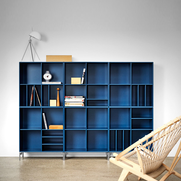 librerie moderne legno blu