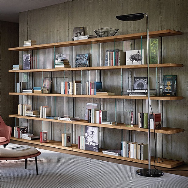 foto librerie moderne legno vetro