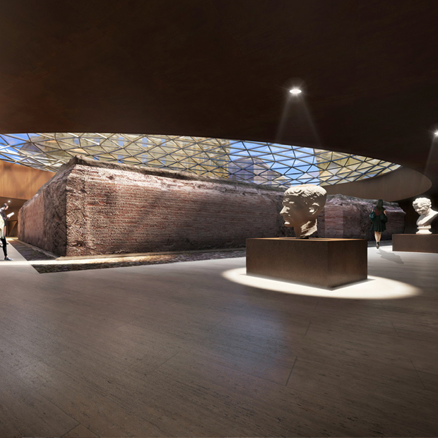 Il tempio ritrovato dagli archeologi durante gli scavi e ora in mostra alla nuova stazione Duomo di Napoli