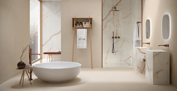 piastrelle bagno effetto cemento toni neutri