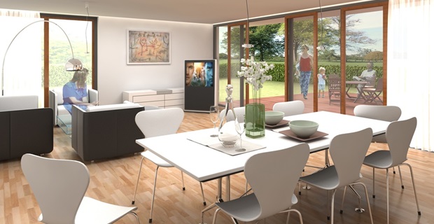 Ristrutturazione casa rendering soggiorno